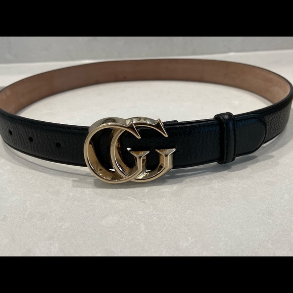 Sold !! Gucci Black Guccissima leather GG belt size 80 - Picture 3 of 14